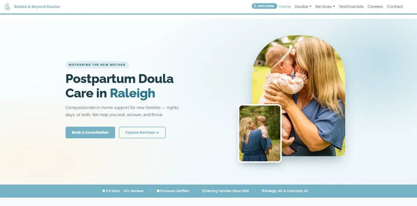 Screenshot of the Babies and Beyond website