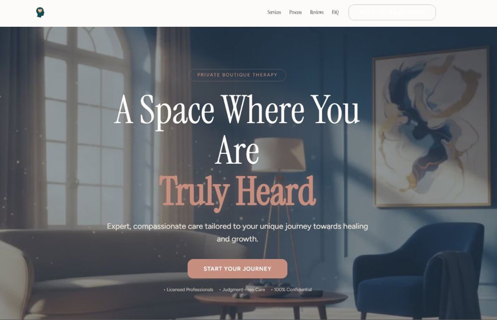 Screenshot of the Therapy & Private Practice concept site